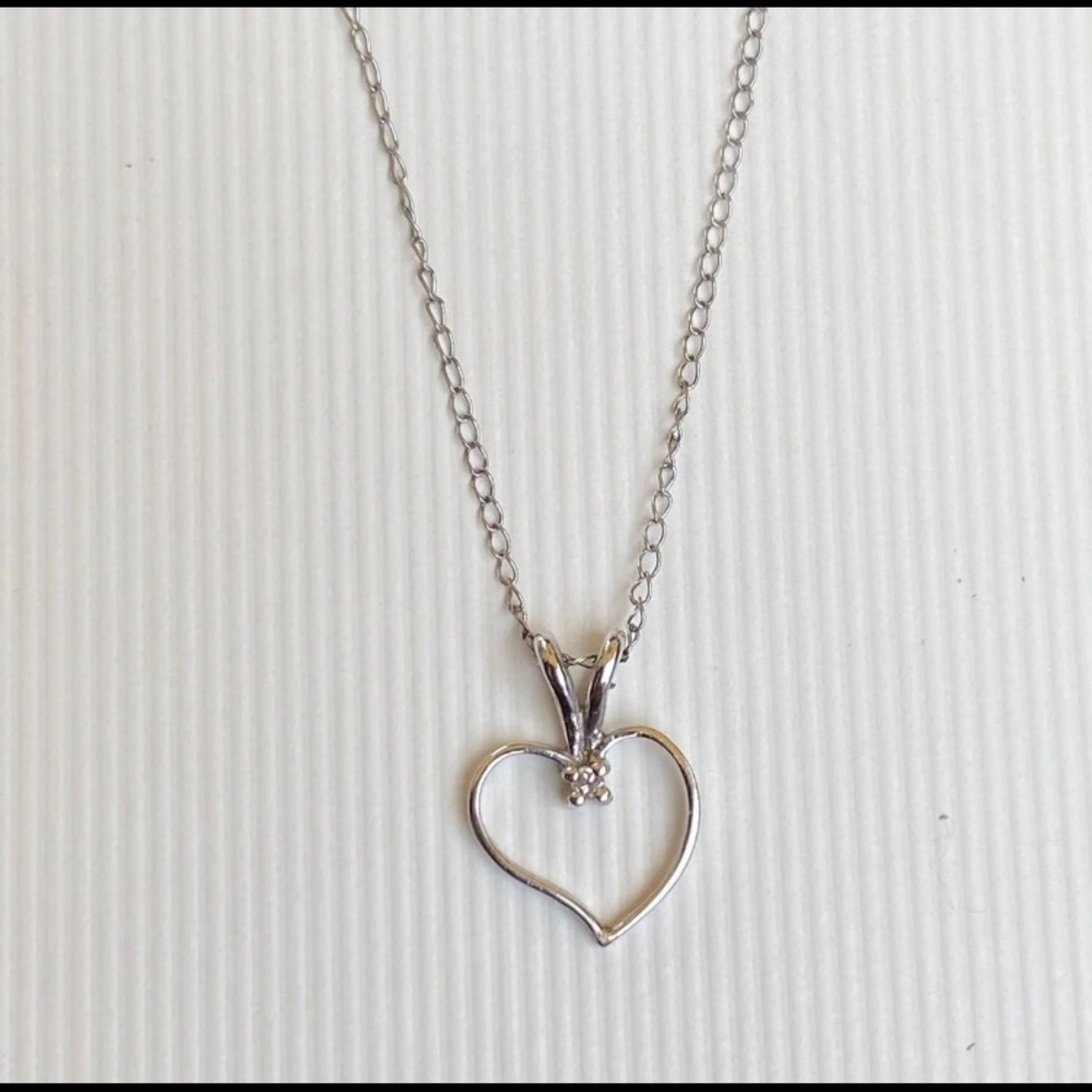 14k white solid gold necklace